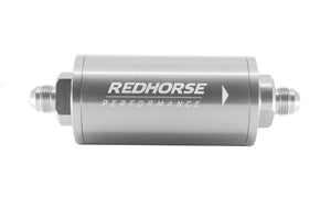 REDHORSE PERFORMANCE 4651-12-5-10 Race Fuel Filter In-Line 12AN Micron Clear