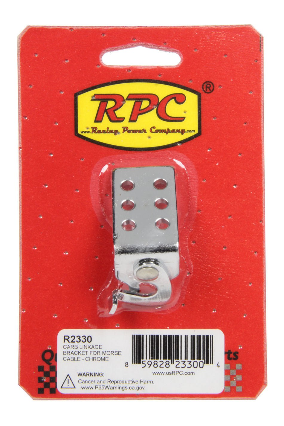 RACING POWER R2330 Carb Linkage Bracket Morse Cable Chrome