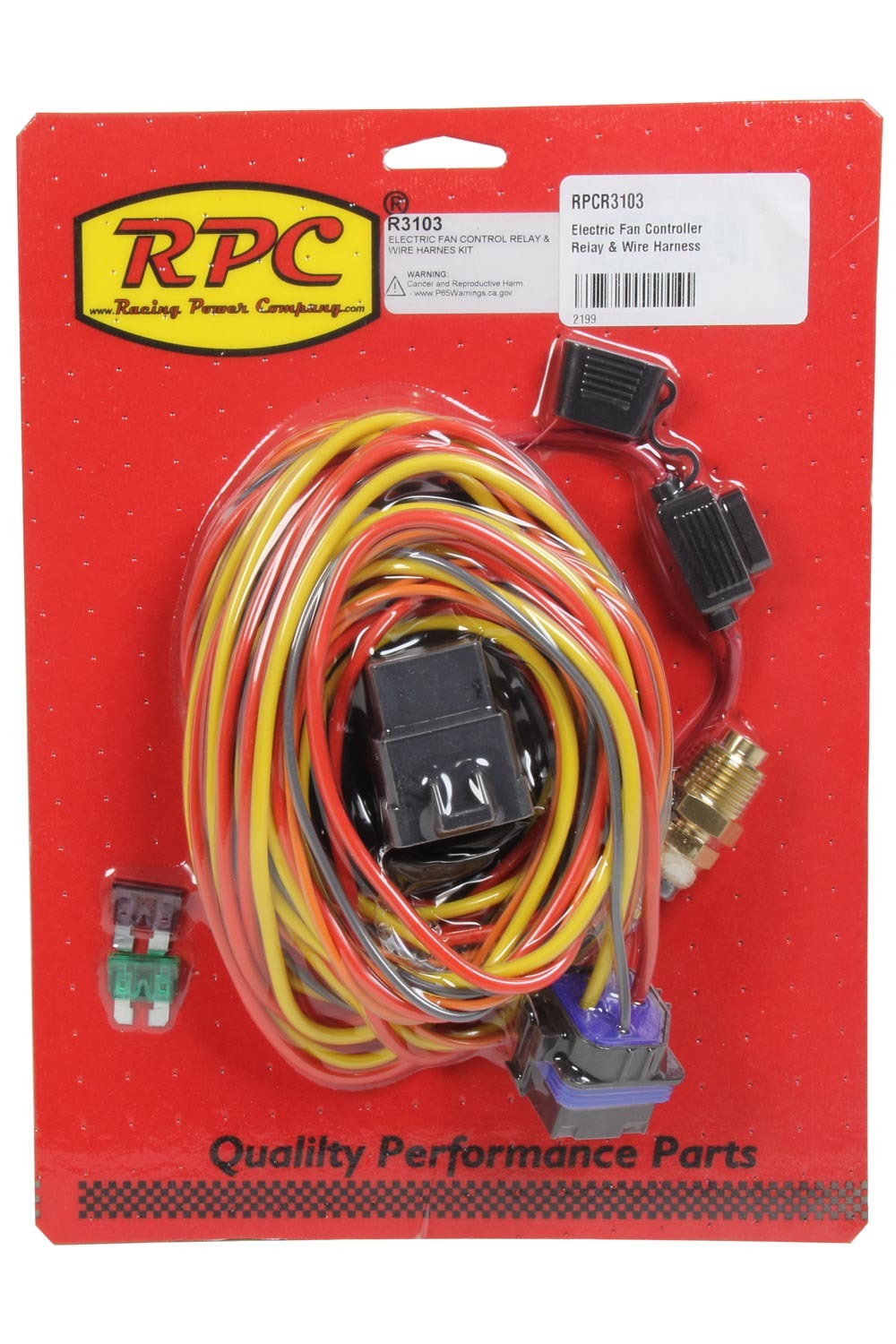 RACING POWER R3103 Electric Fan Controller Relay & Wire Harness