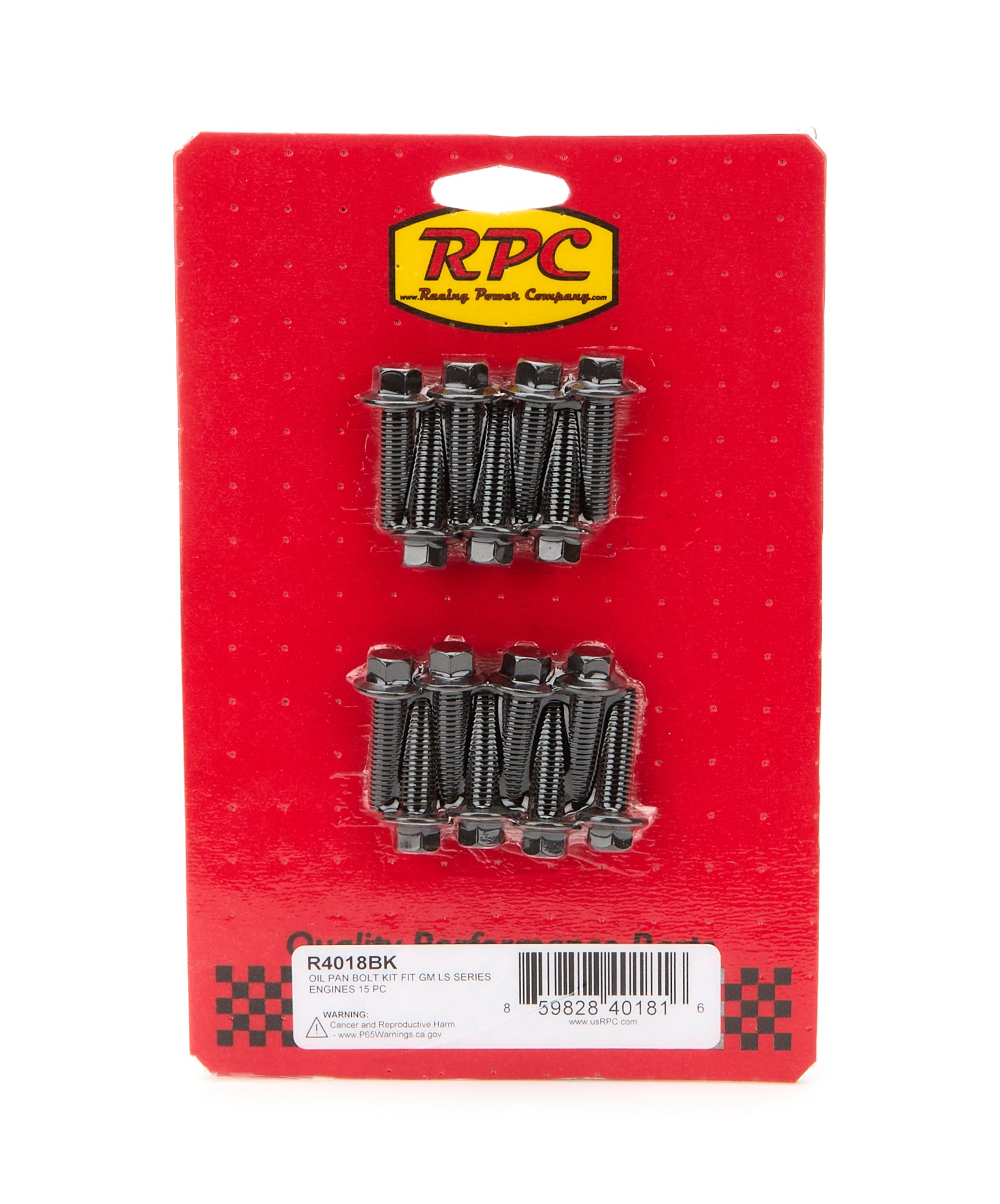 RACING POWER R4018BK LS Oil Pan Bolt KIt 15Pc Black