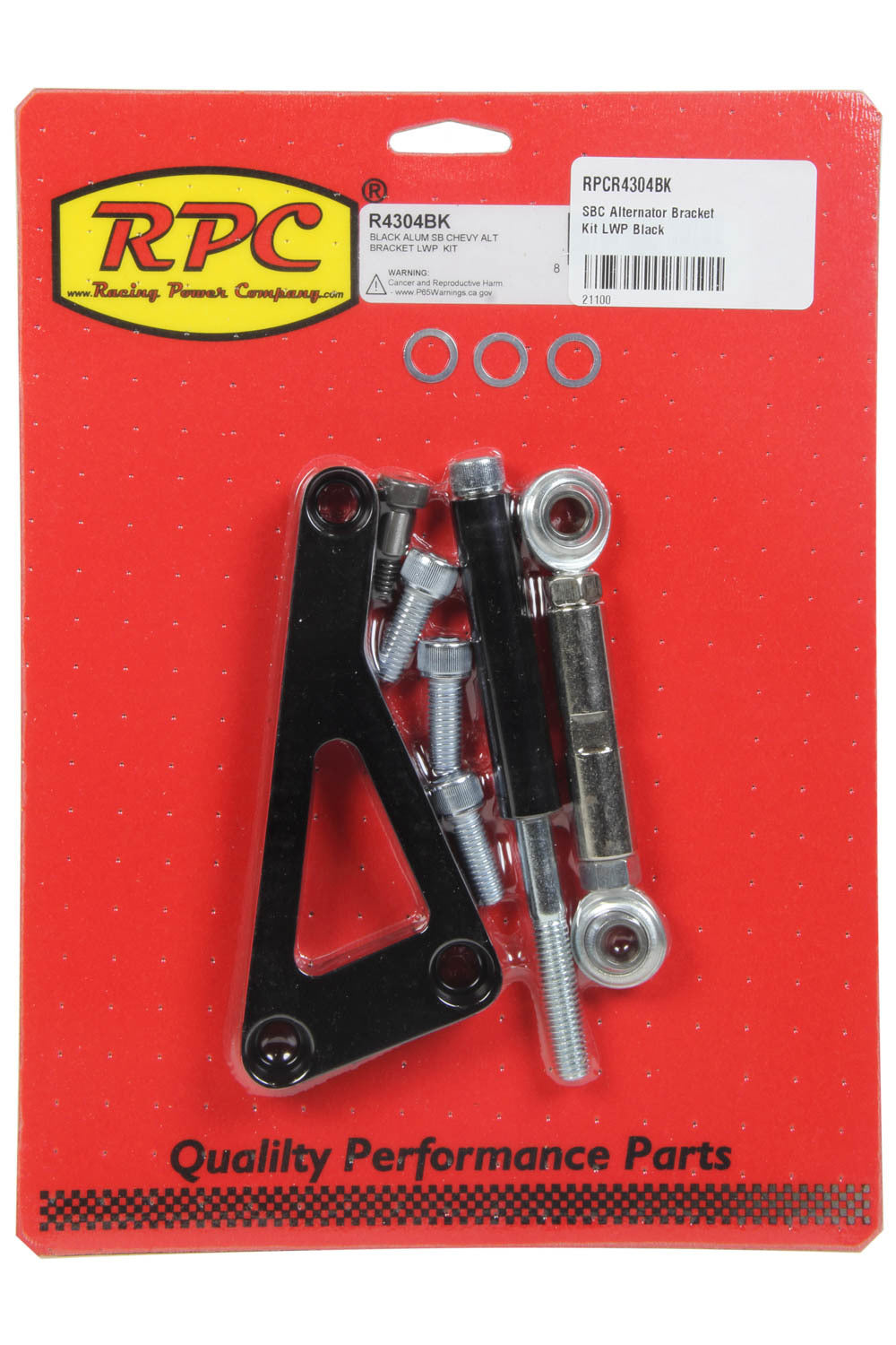 RACING POWER R4304BK fits SBC Alternator Bracket Kit LWP Black