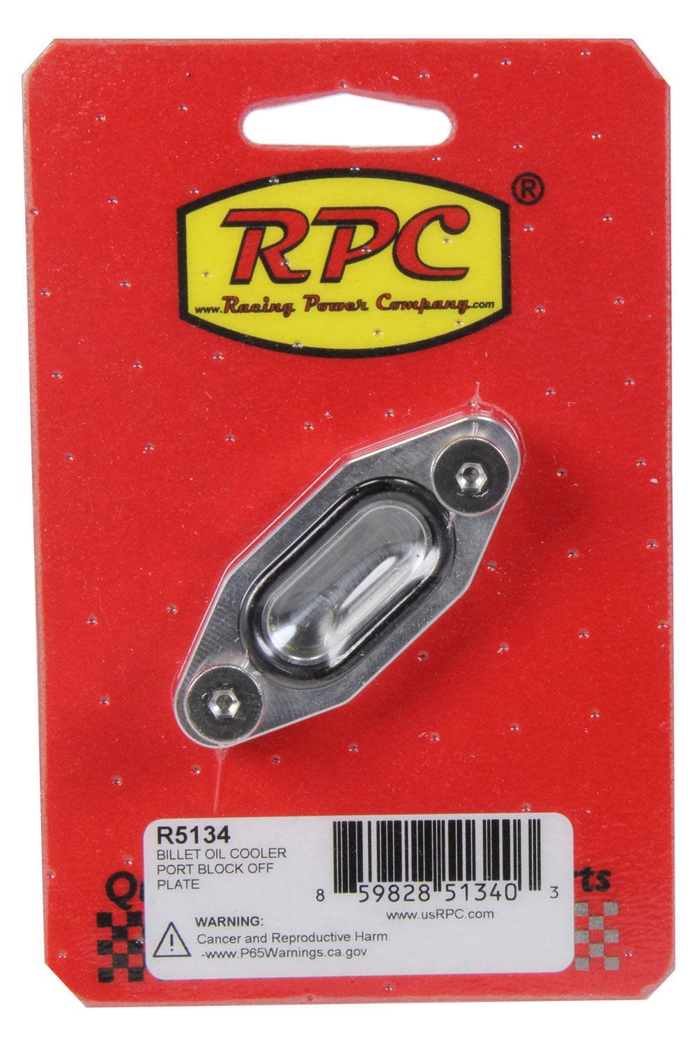 RACING POWER R5134 Oil Cooler Port Block Off Plate Billet