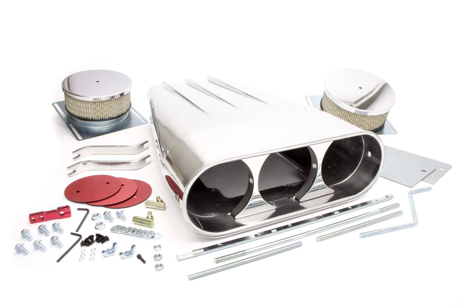 RACING POWER R5239 Streetscoop Polished Finned Dual 4 Barrel