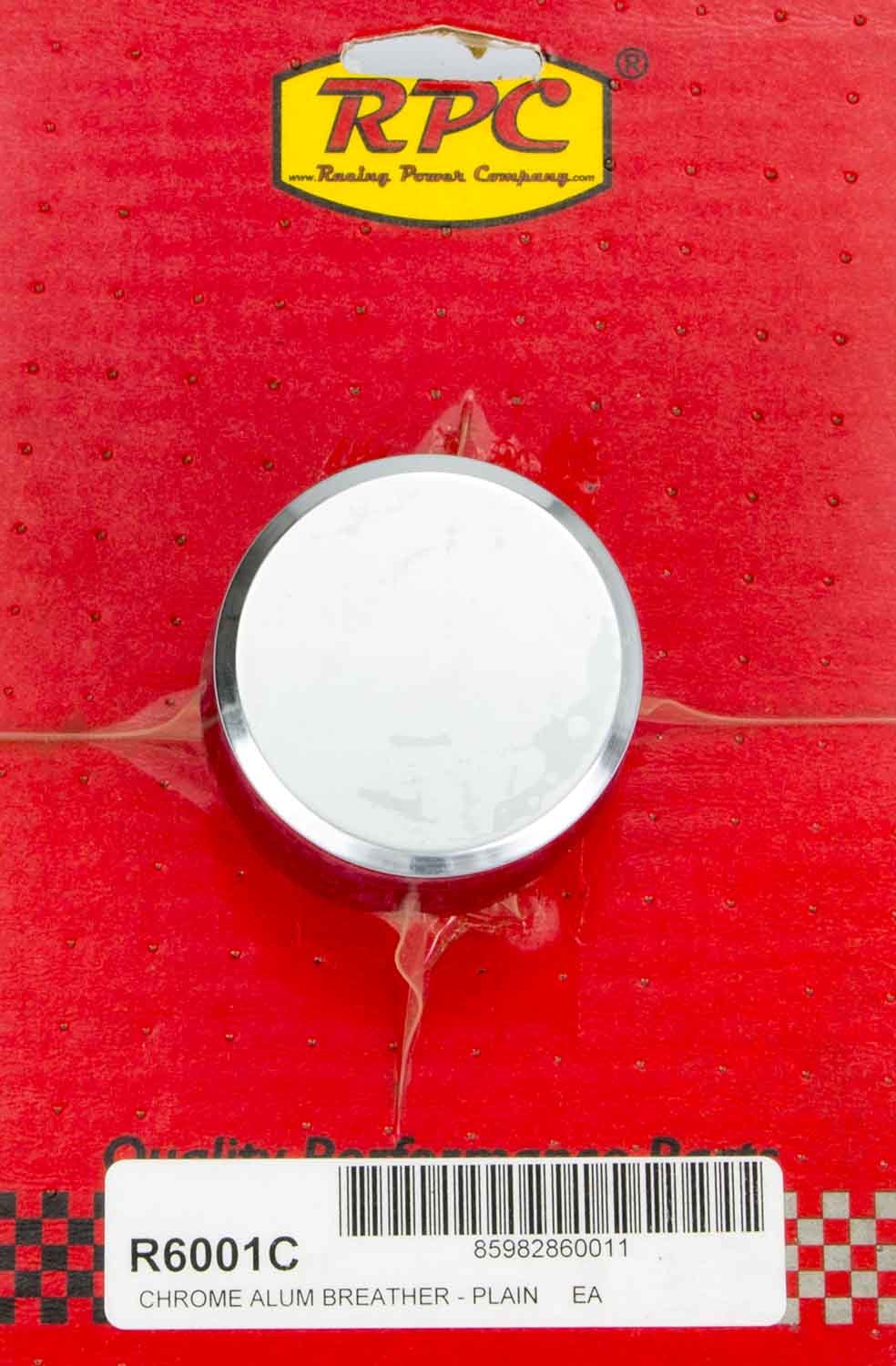 RACING POWER R6001C Alum Plain Push In Breather Chrome