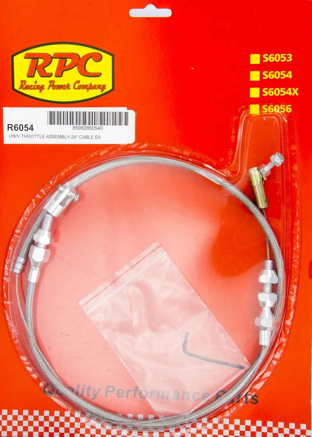RACING POWER R6054 Stainless Throttle Cable 24in
