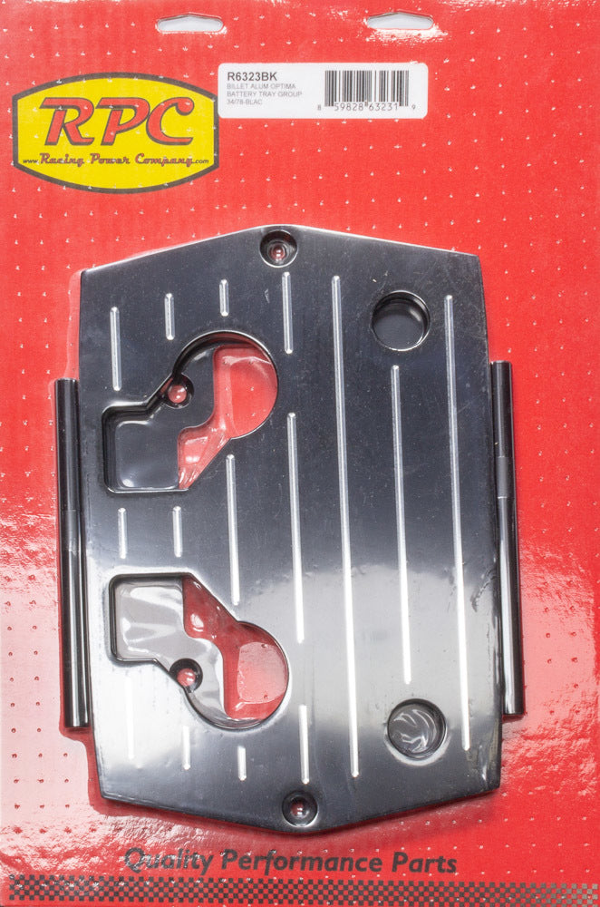 RACING POWER R6323BK fits Optima Alum Ball Milled Battery Tray Black