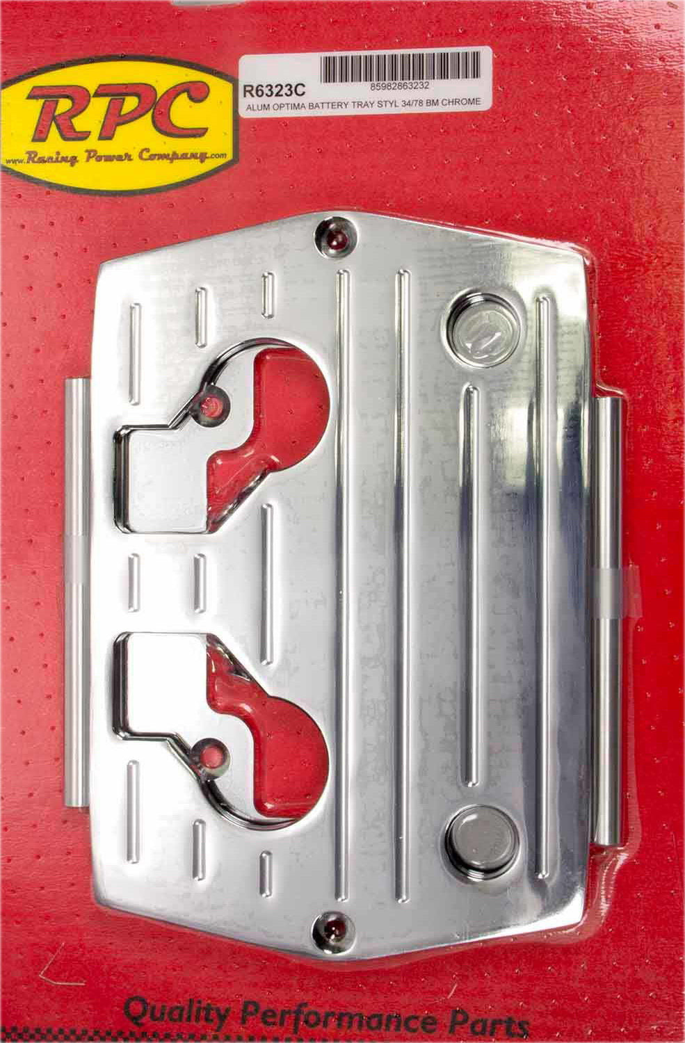 RACING POWER R6323C fits Optima Alum Ball Milled Battery Tray Chrome