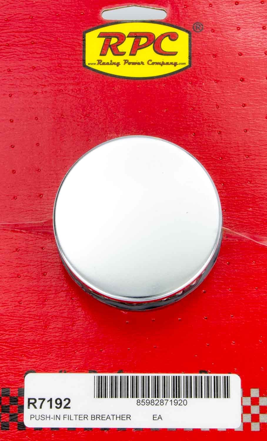 RACING POWER R7192 Chrome Push In Breather w/o Shield 2in Tall Each