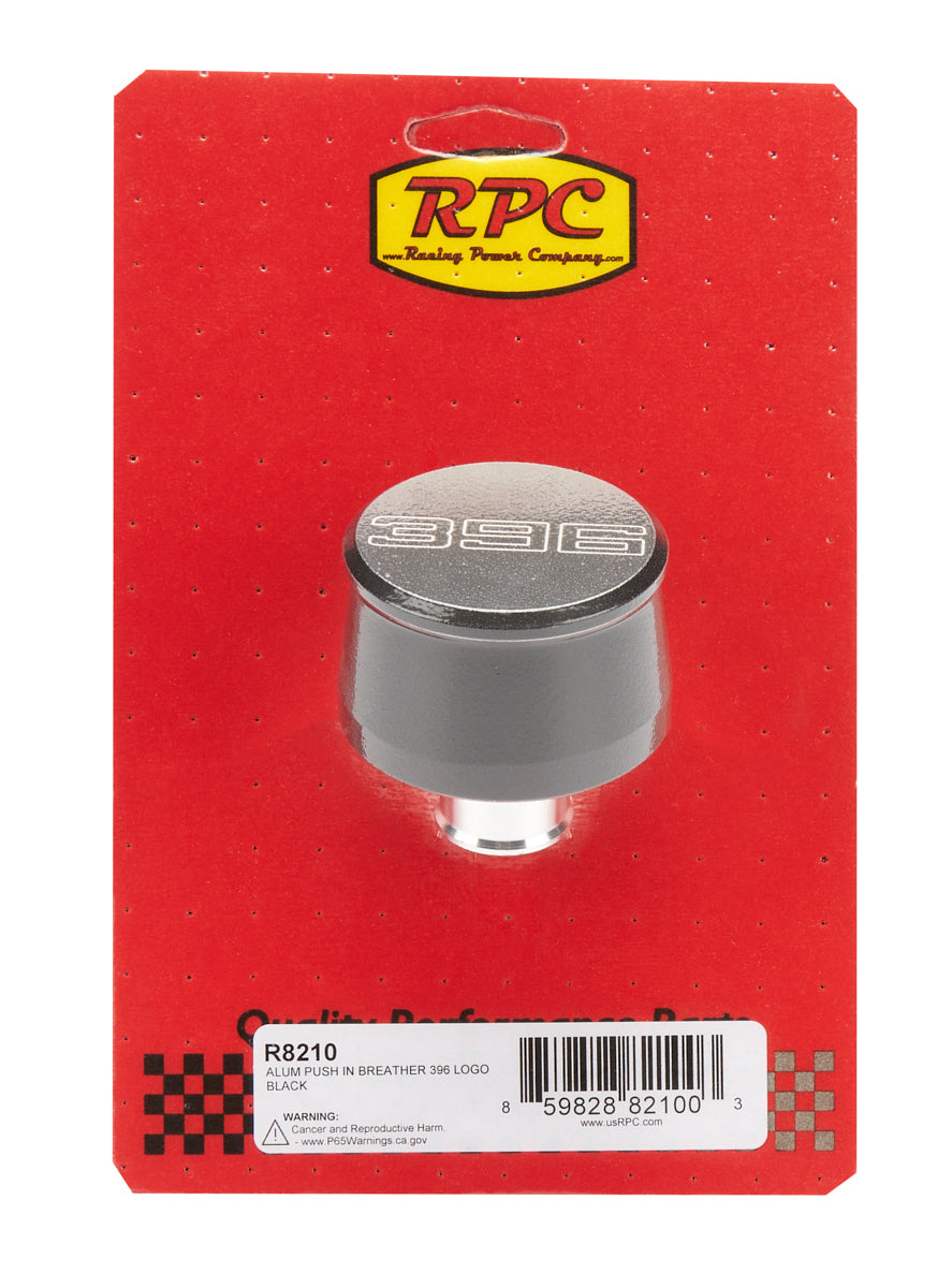 RACING POWER R8210 Valve Cover Breather 396 Logo Black Each