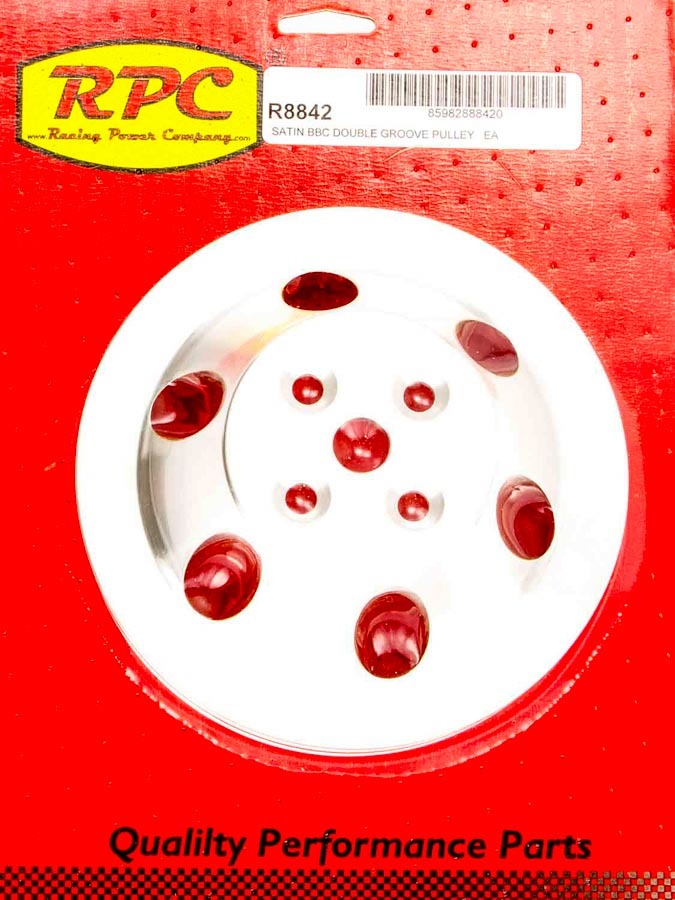RACING POWER R8842 BBC 2 Groove Satin Alum Short W/P Pulley