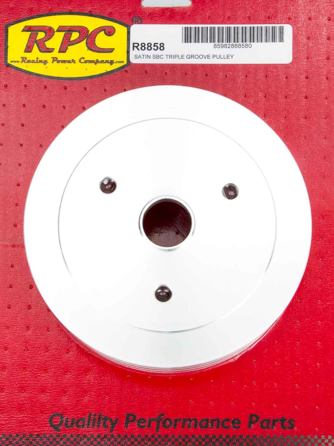 RACING POWER R8858 fits SBC Triple Groove Lower Pulley SWP Satin