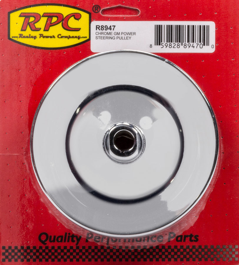 RACING POWER R8947 fits GM Power Steering Pulley 2 Groove Chrome