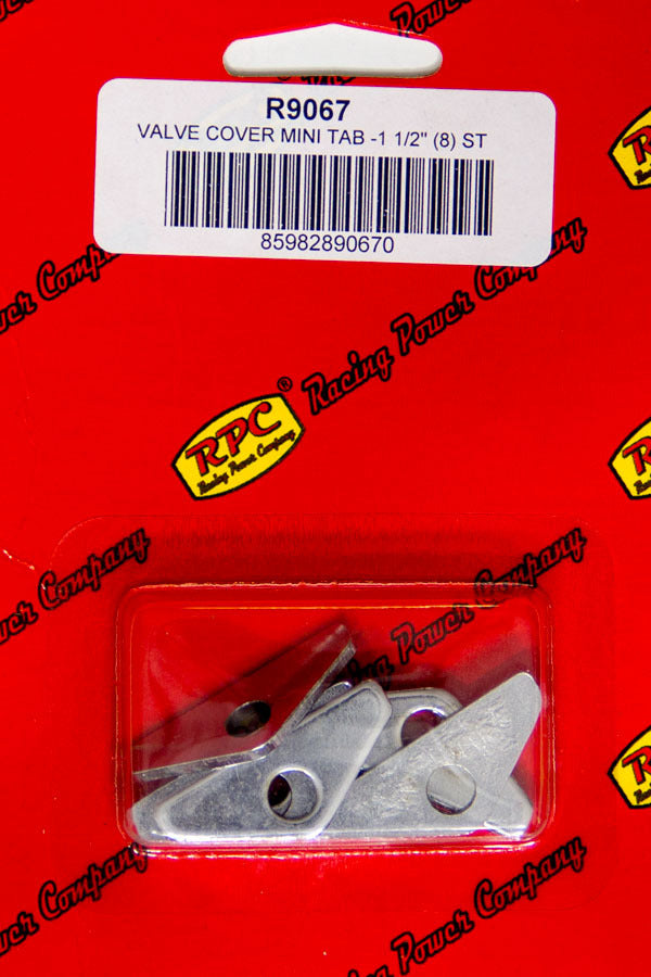 RACING POWER R9067 Chrome V/C Hold Down Mini Tab 8pcs