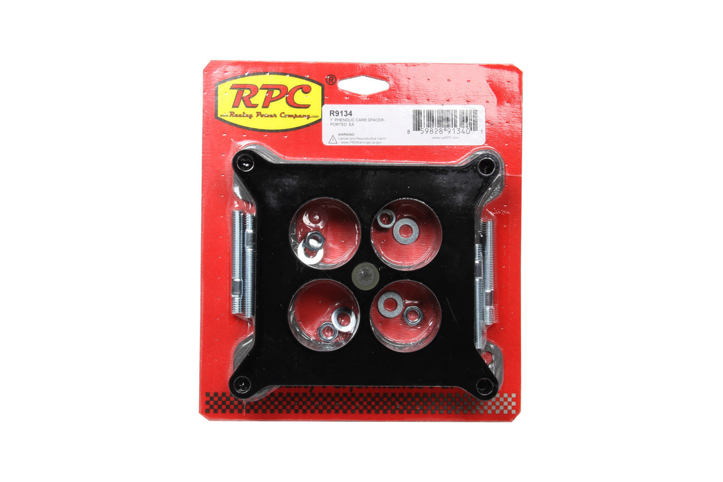 RACING POWER R9134 1In Phenolic Carb Space r- Ported