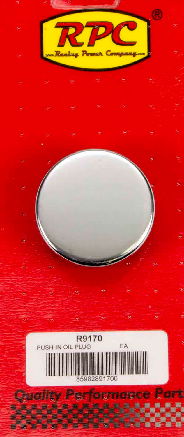 RACING POWER R9170 Push In Oil Cap Plain Fits 1 1/4in Hold