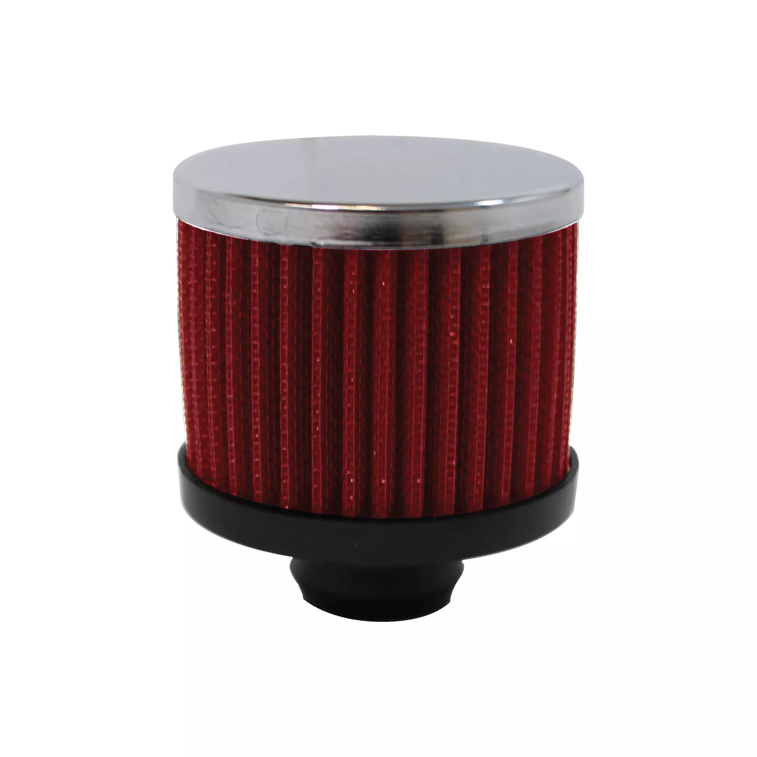 RACING POWER R9308RED Valve Cover Breather 3in Tall Push In Chrome/Red