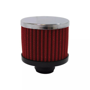 RACING POWER R9308RED Valve Cover Breather 3in Tall Push In Chrome/Red
