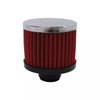 RACING POWER R9308RED Valve Cover Breather 3in Tall Push In Chrome/Red