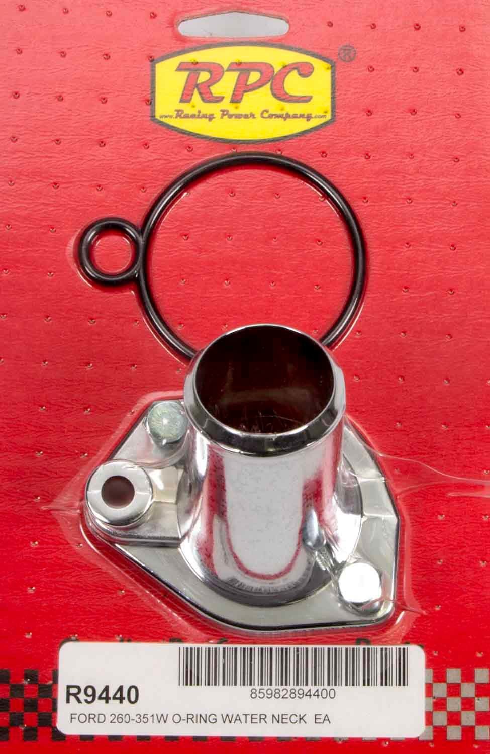 RACING POWER R9440 65-75 SBF Steel Water Neck Chrome