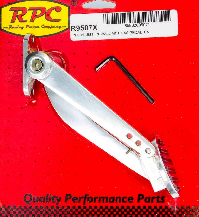 RACING POWER R9507X Polished Alum Firewall Mount Gas Pedal