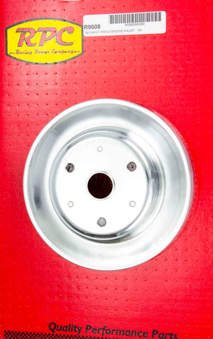 RACING POWER R9608 Chrome Steel Crankshaft Pulley 3Groove Long WP