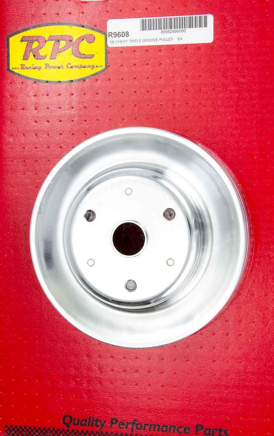 RACING POWER R9608 Chrome Steel Crankshaft Pulley 3Groove Long WP