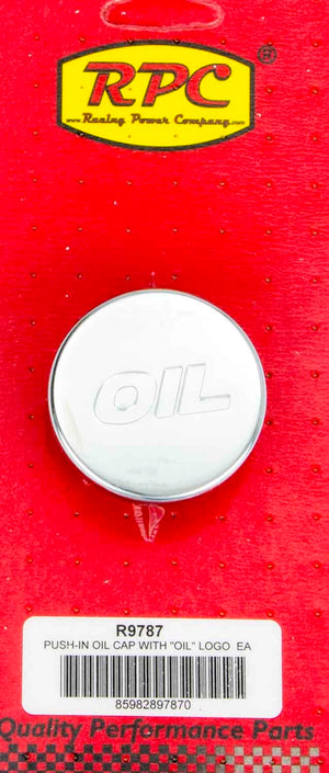 RACING POWER R9787 Oil Filler Cap Chrome W/ Oil Logo