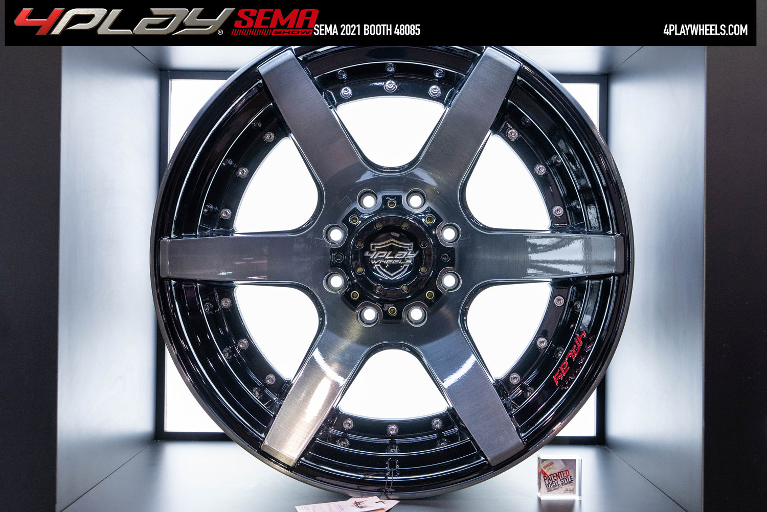 4PLAY 4P60-22100-8170-24BBT 22x10 Wheel fits Ford 4P60 Brushed Black Rim