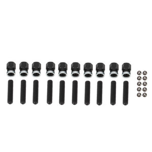 WINTERS 6390ASBK-6 Gear Cover Kit High Nut Alum Short Blk 6-Bolt