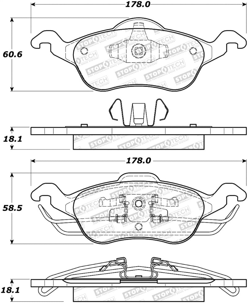 Stoptech 308.0816 Street Brake Pads