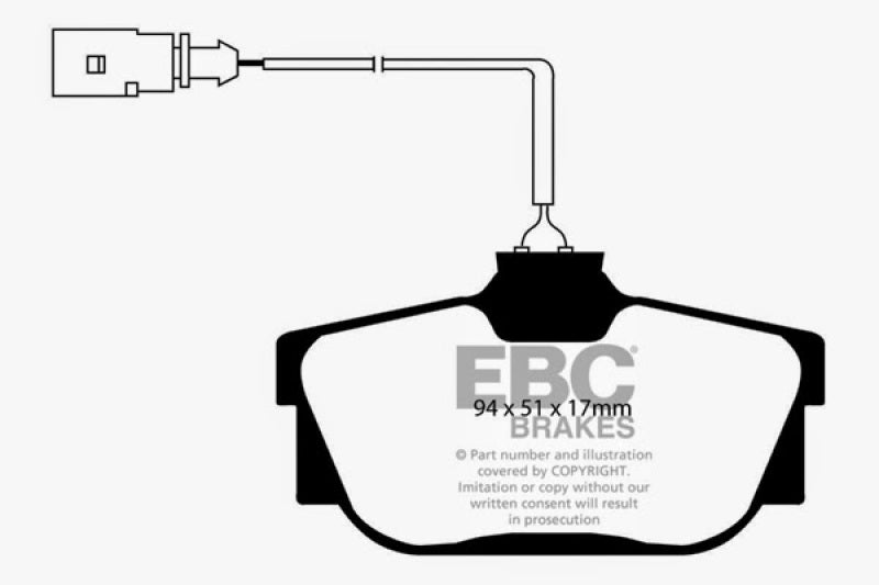EBC UD877 00 fits Volkswagen Eurovan 2.8 (ATE) with Wear Leads Ultimax2 Rear Bra