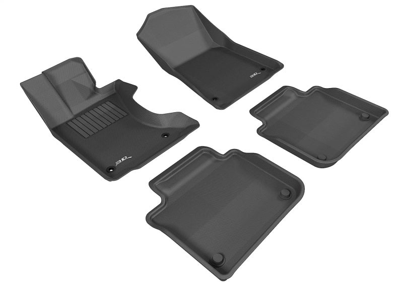 3D MAXpider 22-23 fits Infiniti QX60 7 Seat Kagu Black Floormat- Row 1/2/3