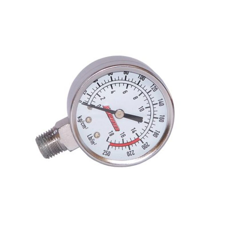 Kleinn 1024 Stem Mount Analog Chrome-Plated Air Gauge/ 0-250 PSI - 1/4In M NPT Inlet