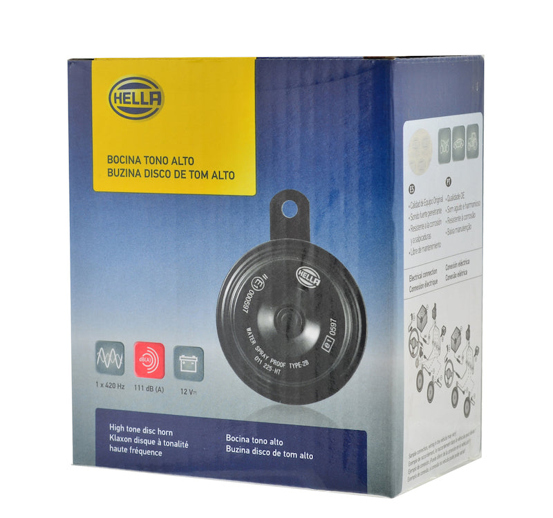 Hella 11225102 Horn Bx Blk Disc Ht 77Mm 12V Univ