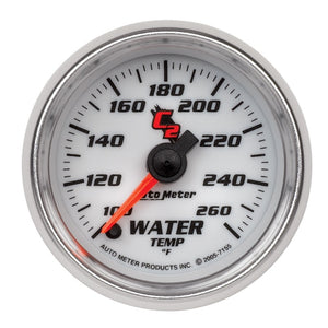 AutoMeter 7155 Autometer C2 52mm 100-260 Deg F Electronic Water Temp Gauge