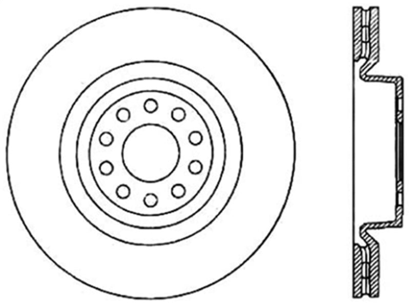 Stoptech 126.33087CSR 04-09 Audi S4 Front Right Cryo Slotted Sport Brake Rotor
