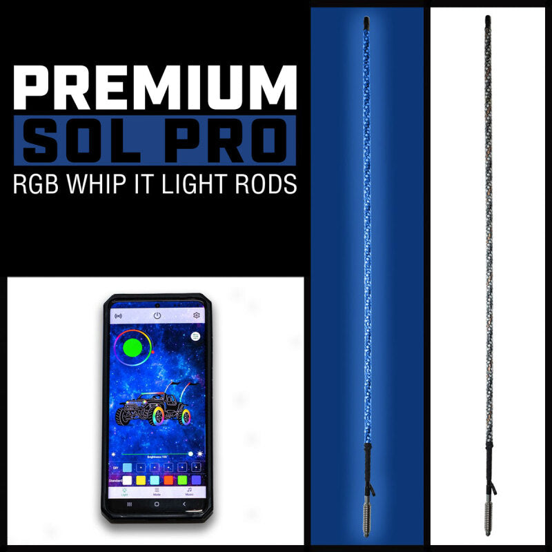 Whip It SB-RGBBT-131 3Ft Black Bt Rgb Light Rod