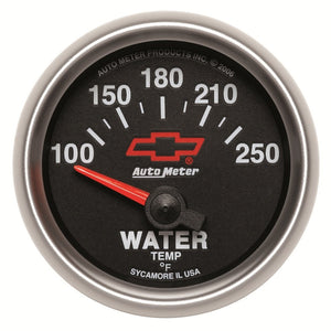 AutoMeter 3637-00406 Autometer fits GM Bowtie Black 2-1/16in 100-250 F Pedestal Electronic Water Temp Gauge