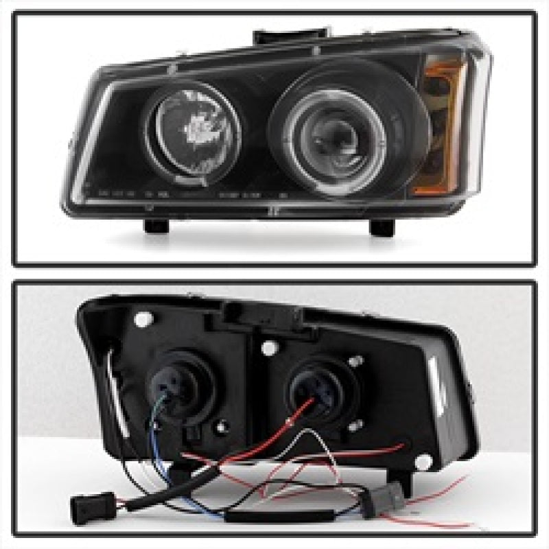 Spyder 5009456 fits Chevy 03-06 Silverado 1500 Projector LED Halo LED Amber Ref