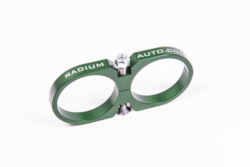 Radium Engineering 20-0122 2-Piece Fuel Pump Clamp For Bosch 044 - Green W/ Logo