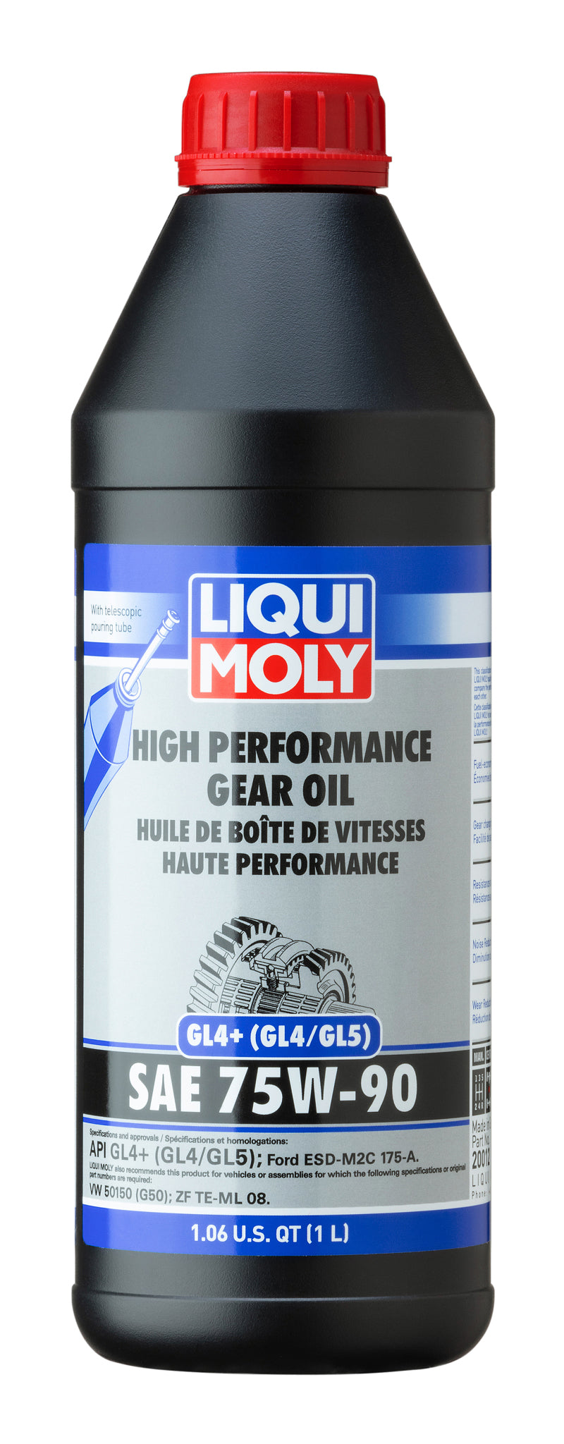 LIQUI MOLY 20012 1L High Performance Gear Oil (GL4+) SAE 75W90