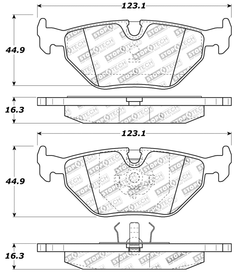 Stoptech 309.0396 Performance 87-99 fits BMW M3 / 89-93 M5 / 98-02 Z3 Rear Street Performance Brake Pads