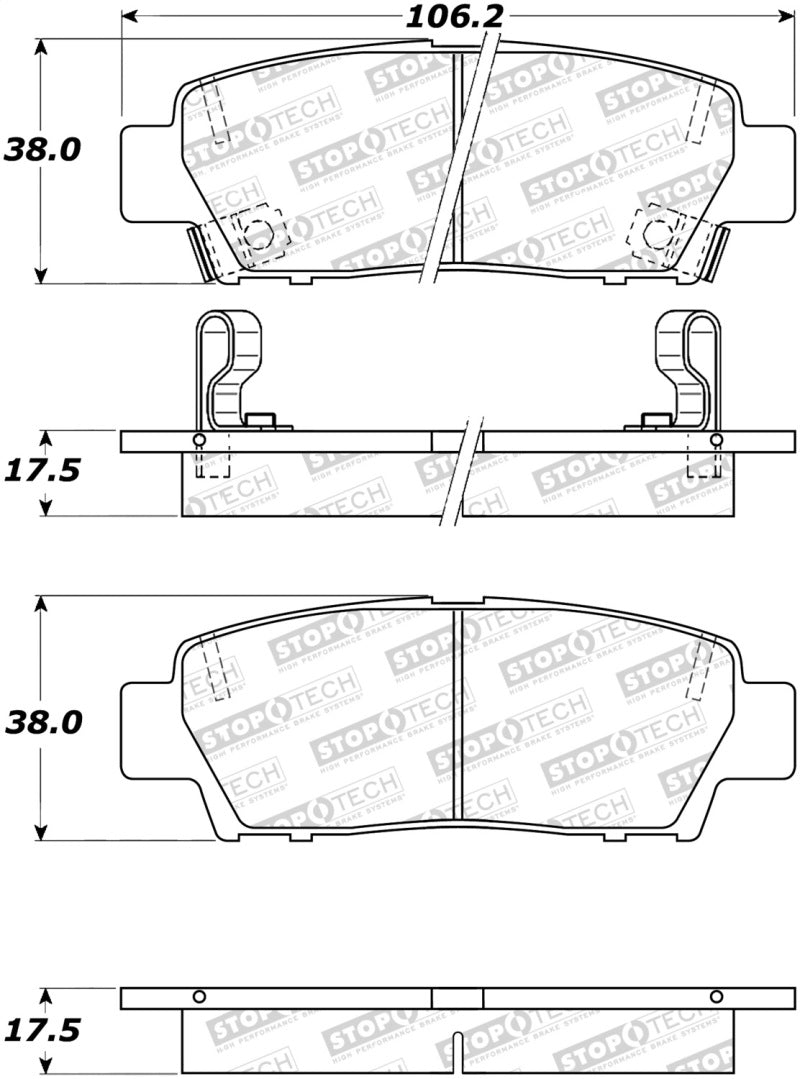 Stoptech 308.0672 Street Brake Pads