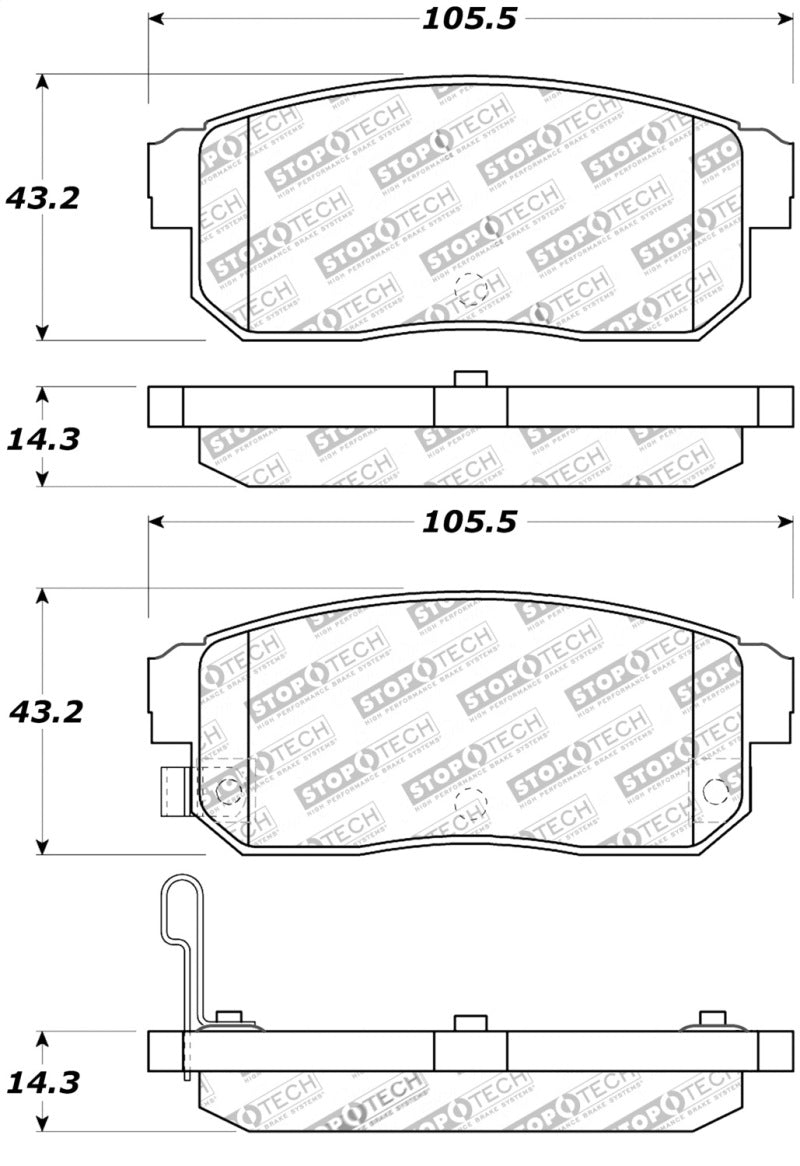 Stoptech 308.1008 Street Touring 04-07 RX-8 Rear Pads