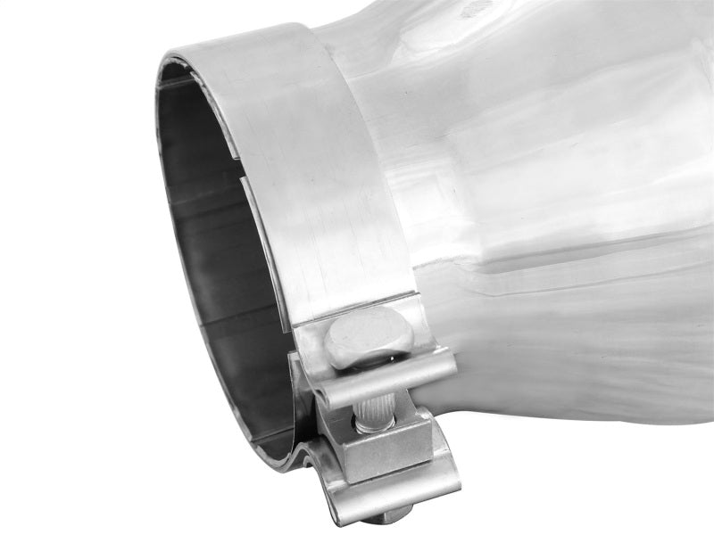AFE 49T40604-P12  Exhaust Tip Bolt On Polished 4in Inlet x 6in Outlet x 12in Le