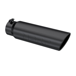 MBRP T5124BLK Universal 5in OD Angled Rolled End 4in Inlet 18in Lgth Black Tip