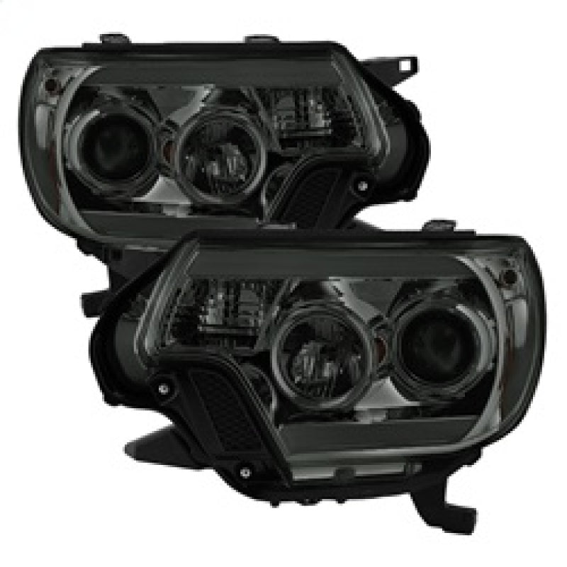 SPYDER 5081728 fits Toyota Tacoma 12-16 Projector Headlights Light Bar DRL Smoke