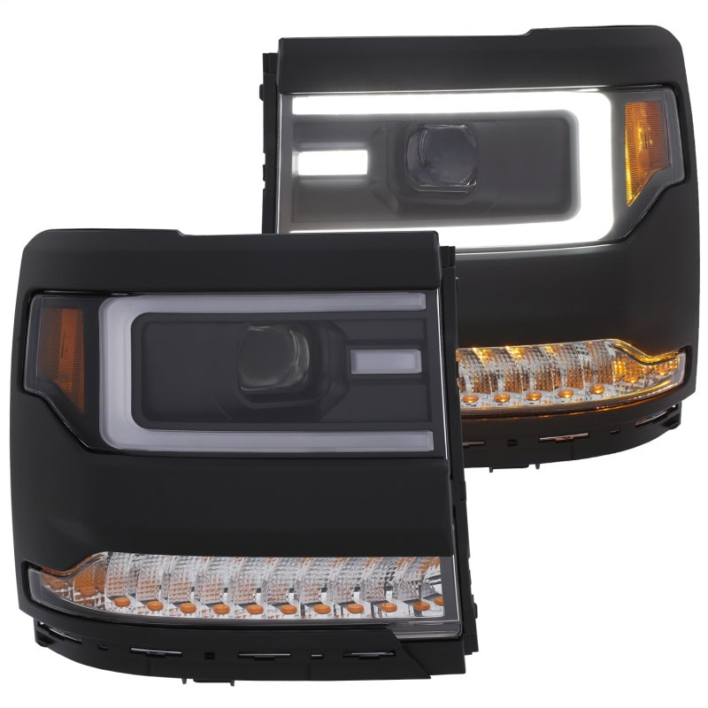 ANZO 111373 fits Chevy 16-17 Silverado 1500 Prjctr. Headlight Plank Styl. w/Amber (Only Work w/HID Equip. Truck)