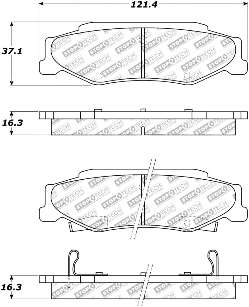 Stoptech 305.0732 Street Select Brake Pads - Rear