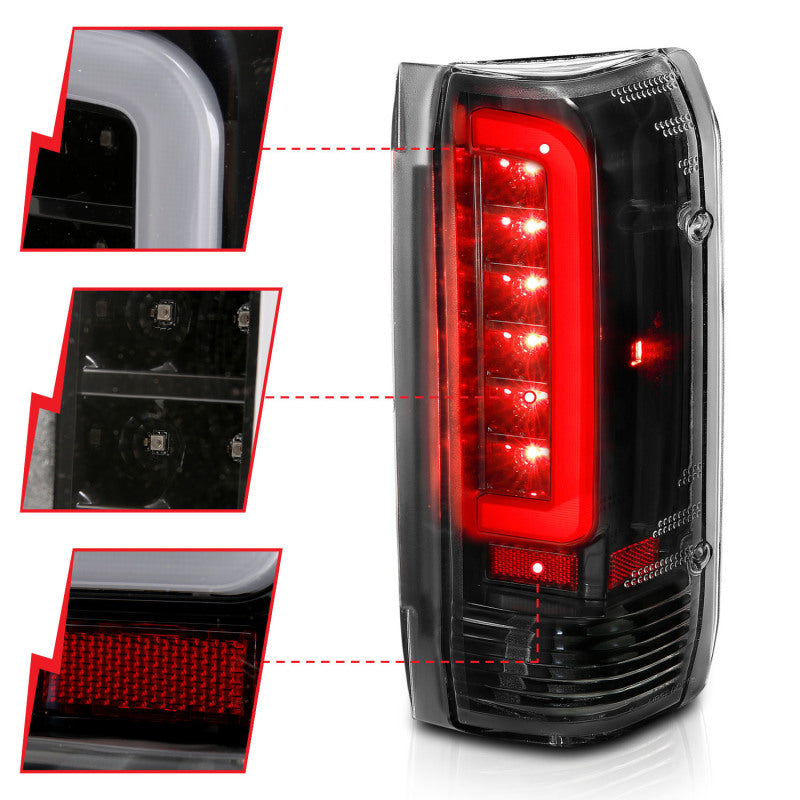 ANZO 311350 1996 fits Ford 87-19 F-150 LED Taillights Black Housing Clear Lens (Pair)